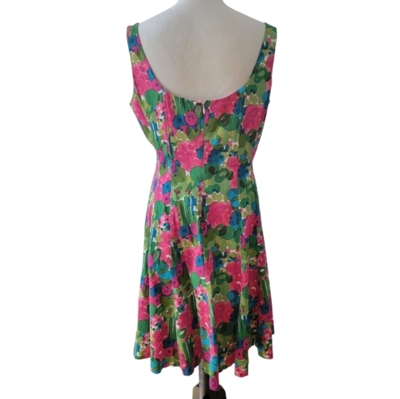Nine West Bright Floral Fit & Flare Dress Size 14 - Picture 2 of 3